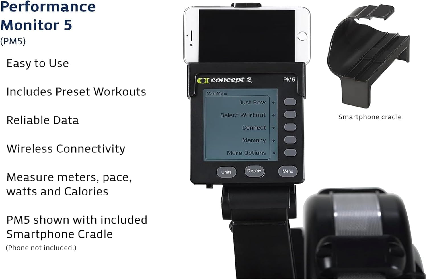Concept2 RowErg Model D Indoor Rowing Machine - PM5 Monitor, Device Holder, Adjustable Air Resistance, Easy Storage with FitXion Seat Cushion - Image 3