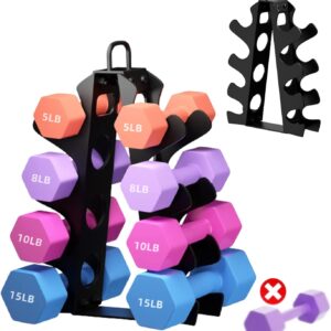 Dumbbell Rack Stand Only(Rack Only, No Dumbbells), Weight Rack for Dumbbells 5-15LB, Upgraded Handle, Compact A-Frame Weight Rack, Suitable for Home Gym