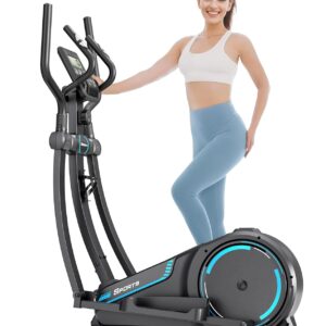 THERUN Elliptical Exercise Machine, Elliptical Machine for Home w/Whisper-Quiet Magnetic Driving System, Elliptical Trainer w/ 15.3″ Stride, 16 Resistance Levels, 8KG Flywheel, Bottle Holder