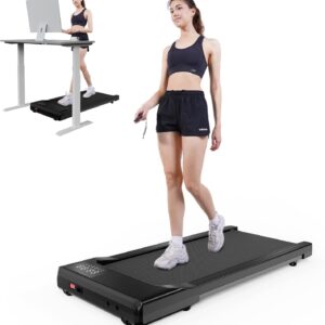 DeerRun 2025 Upgrade Walking Pad – Raceable Smart Under Desk Treadmill with Rewards Program, Quick Setup, 2.5HP, APP/Remote Control, LED Display, 300 lbs Capacity