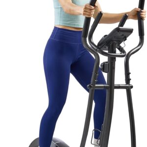 Sunny Health & Fitness Smart Upright Elliptical w/Pulse Sensor Built-in, Indoor Full-Body Cross-Training & Cardio Exercise Machine for Home, Free SunnyFit App Connection, Optional Long Stride Length