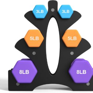 Portzon Weights Dumbbells Set with Various Color and Weights and Compatible, 1-15 LB, Anti-Slip, Anti-roll, Hex Shape