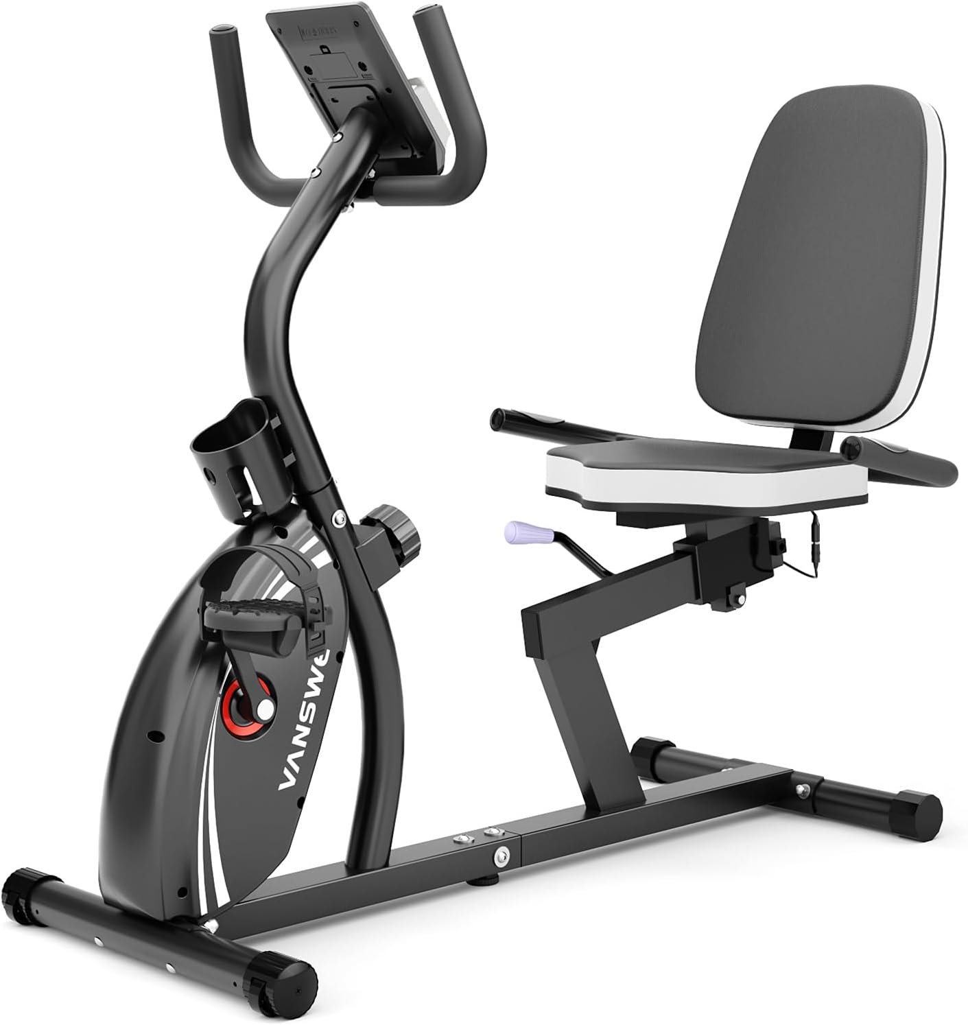 VANSWE Recumbent Exercise Bike for Adults Seniors - Recumbent Bikes for Home with Magnetic Resistance, Bluetooth and App Connectivity, Pulse Sensor - Image 8