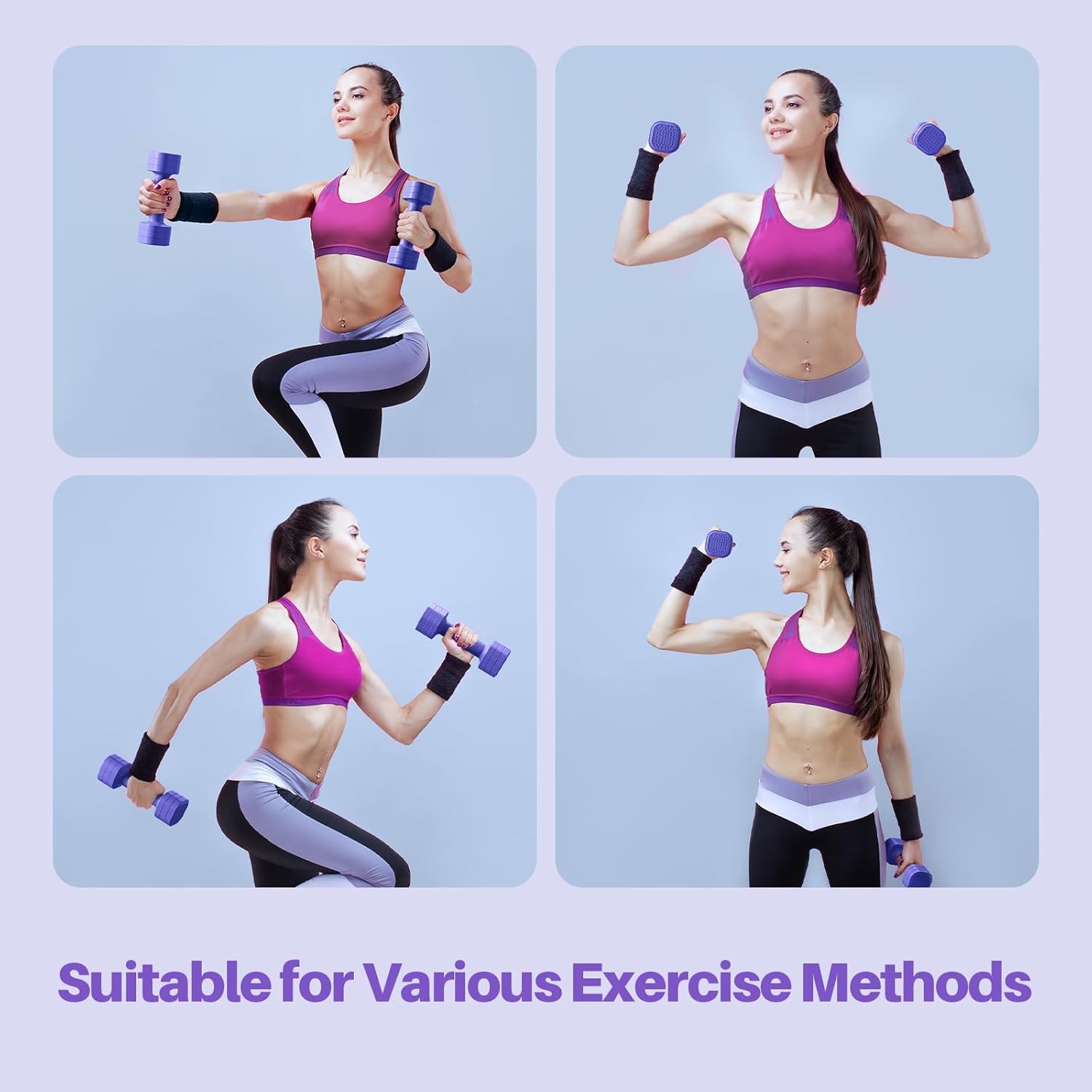 Zempox Adjustable Dumbbell Set of 2, 4 in 1 Free Weights Dumbbells Set for Women, Hand Weights for Women at Home, Each 2lb 3lb 4lb 5lb with TPU Soft Rubber Handle for Home Gym Exercise Training - Image 6