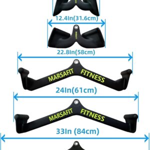 Home Gym Fitness Rowing T-bar V-bar Pulley Cable Machine Attachment, Bicep Curl Tricep Lat pulldown Bar Back Strength Training Handle Grips Lat Pull Down Bar for Seat Row Workout