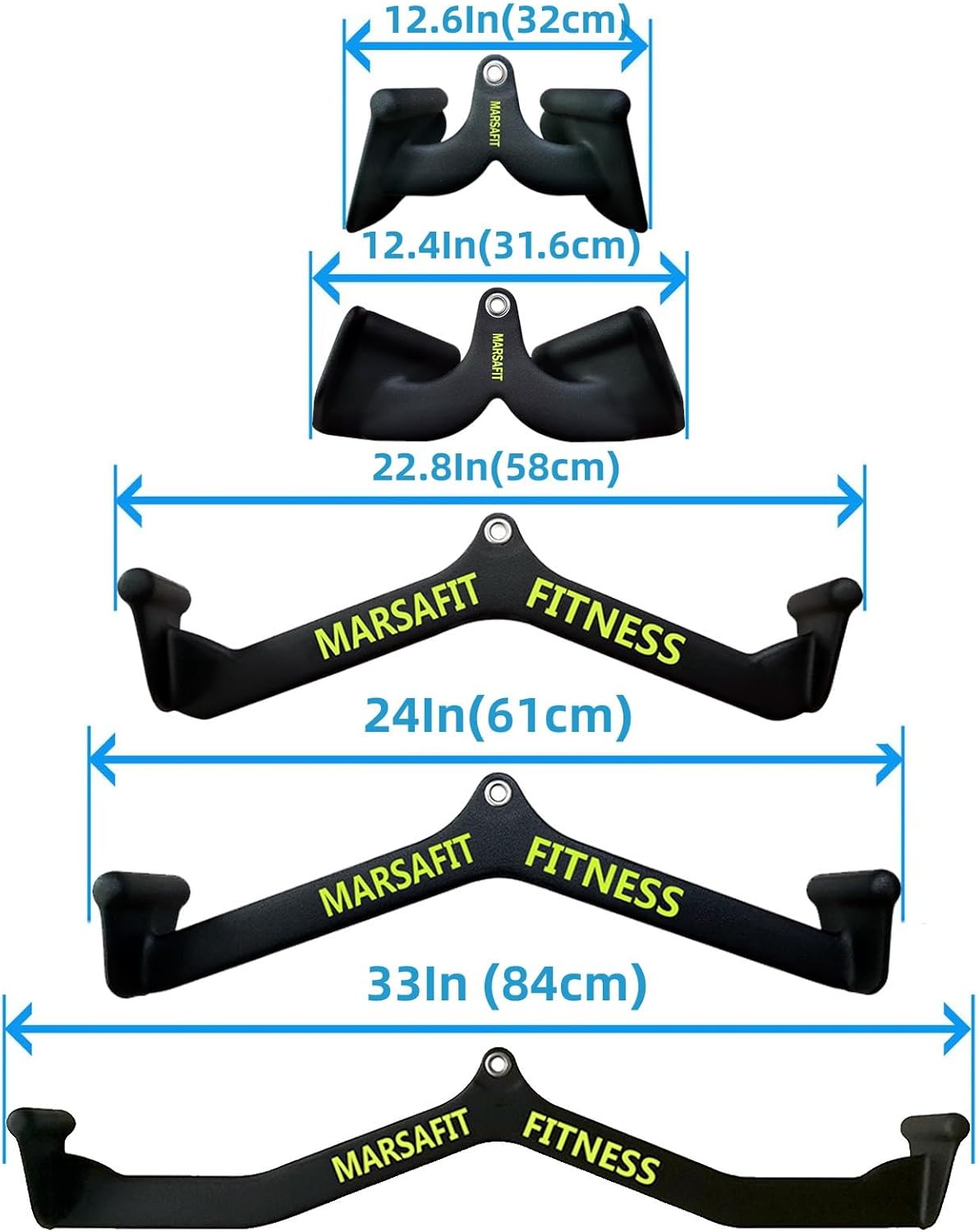 Home Gym Fitness Rowing T-bar V-bar Pulley Cable Machine Attachment, Bicep Curl Tricep Lat pulldown Bar Back Strength Training Handle Grips Lat Pull Down Bar for Seat Row Workout - Image 2