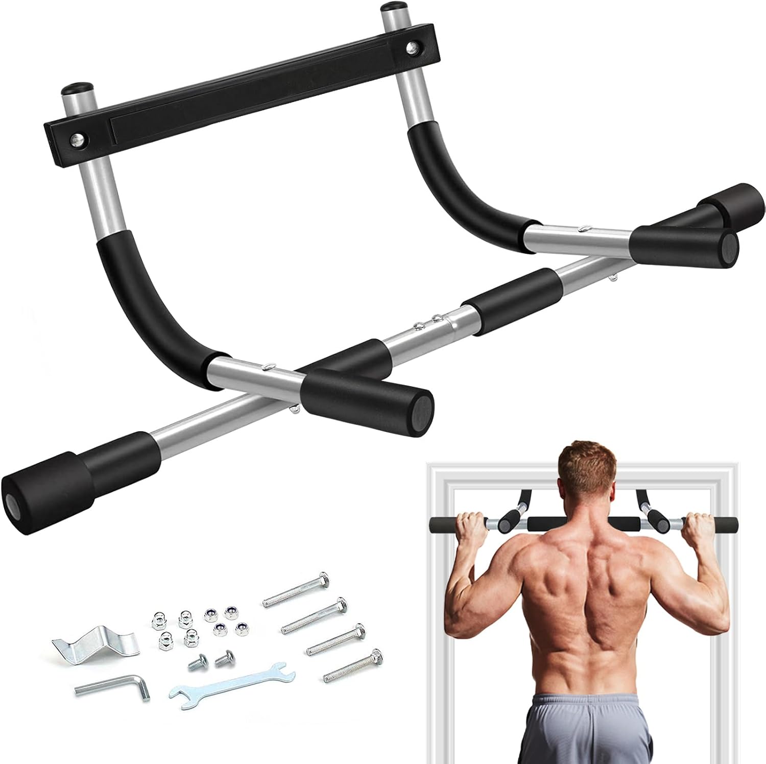 TOPOKO Upgrade Pull Up Bar for Doorway - Max Capacity 440 lbs, Portable Upper Body Workout Bar for Strength Training - Image 8