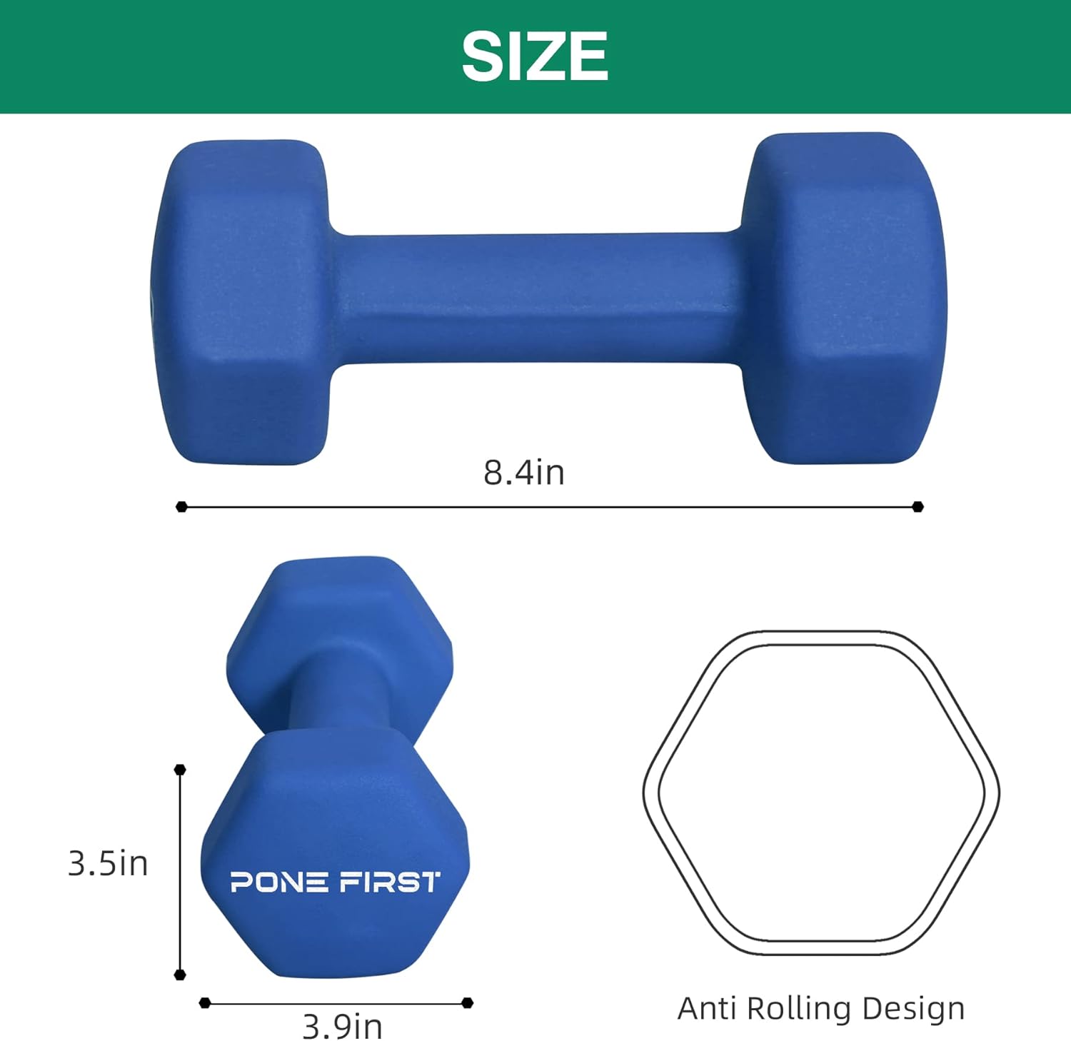 Dumbbell Hand Weight Pairs – Neoprene Dumbbell Exercise & Fitness For Home Gym Equipment and Adjustable Dumbbell Sets–Non-Slip, Color Coded Hex Shaped Free Weights For Women,Men 2LB 3LB 5LB 8LB 10LB Pounds - Image 4