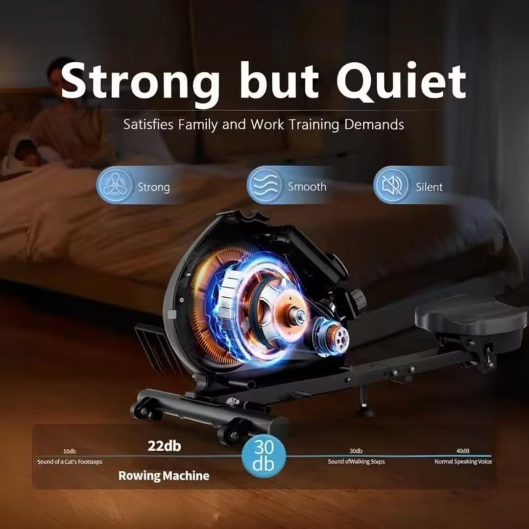 Rowing Machine for Home, Magnetic Rower Machine with Quiet Resistance, Foldable Rower for Home Use, Burn Fat & Sculpt Muscles - Image 2