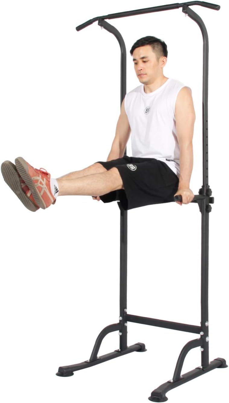 soges Power Tower Pull Up Bar Station, Free Standing Pull Up Rack Dip Station for Home Gym, Height Adjustable Home Strength Training Fitness Workout Equipment - Image 9