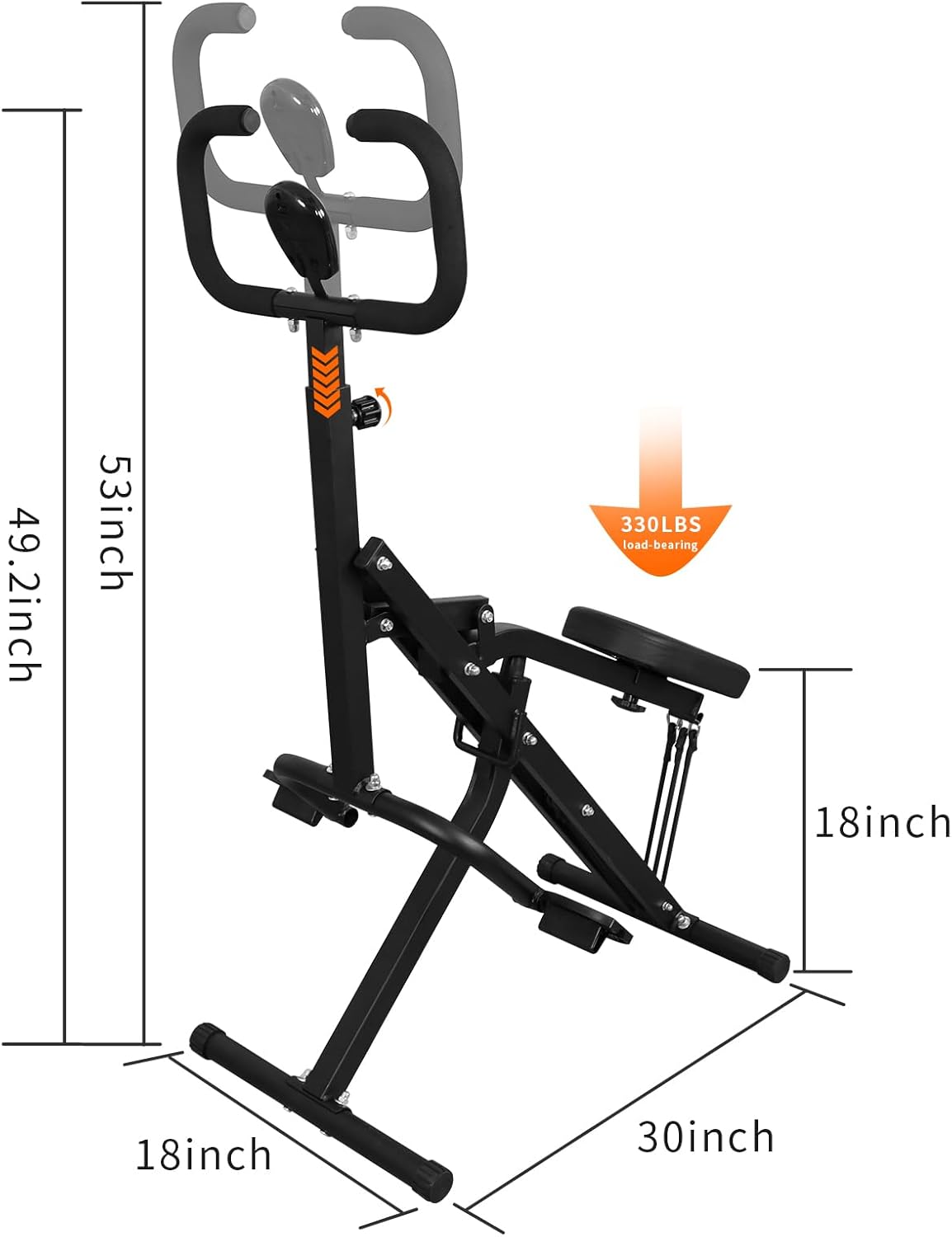 Squat Machine, Deep Squat Machine for Women, Foldable 2-in-1 Squat Rowing Machine for Home - Glute, Abs and Leg Trainer with LCD Monitor- Low Impact Home Gym for Women & Seniors - Image 8