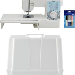 Brother XR3774 37-Stitch Sewing and Quilting Machine with Wide Table, Hard Plastic Storage and Carry Case, Premium Sewing Thread 6-Pack Included