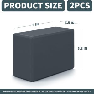 Yoga Blocks 2 Pcs, 9″x6″x3″ Yoga Brick Foam Blocks EVA Foam Block Yoga Props Accessories for Yoga Pilates Stretching and Meditation
