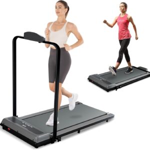 Treadmill, Walking Pad, Treadmills for Home Foldable with Handle Bar, 6.2 MPH Running Treadmill with Remote Control and LED Display, Running Machine for Home Office Use (300lbs Capacity)