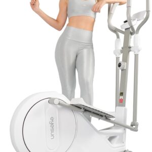 Elliptical Exercise Machine for Home,3-in-1Compact Training Machines with 16 Resistance Levels,14LB Flywheel,Low Impact Magnetic Cross Trainer,Quiet Portable Elliptical for Seniors&Small Spaces