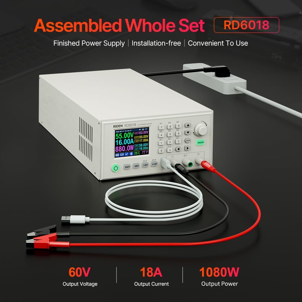 RD RD6018 DC Power Supply Variable Adjustable Lab Bench Power Supply Buck Converter Step Down Switching Regulated 4-Digital LCD Display 60V 18A 1080W - Image 6