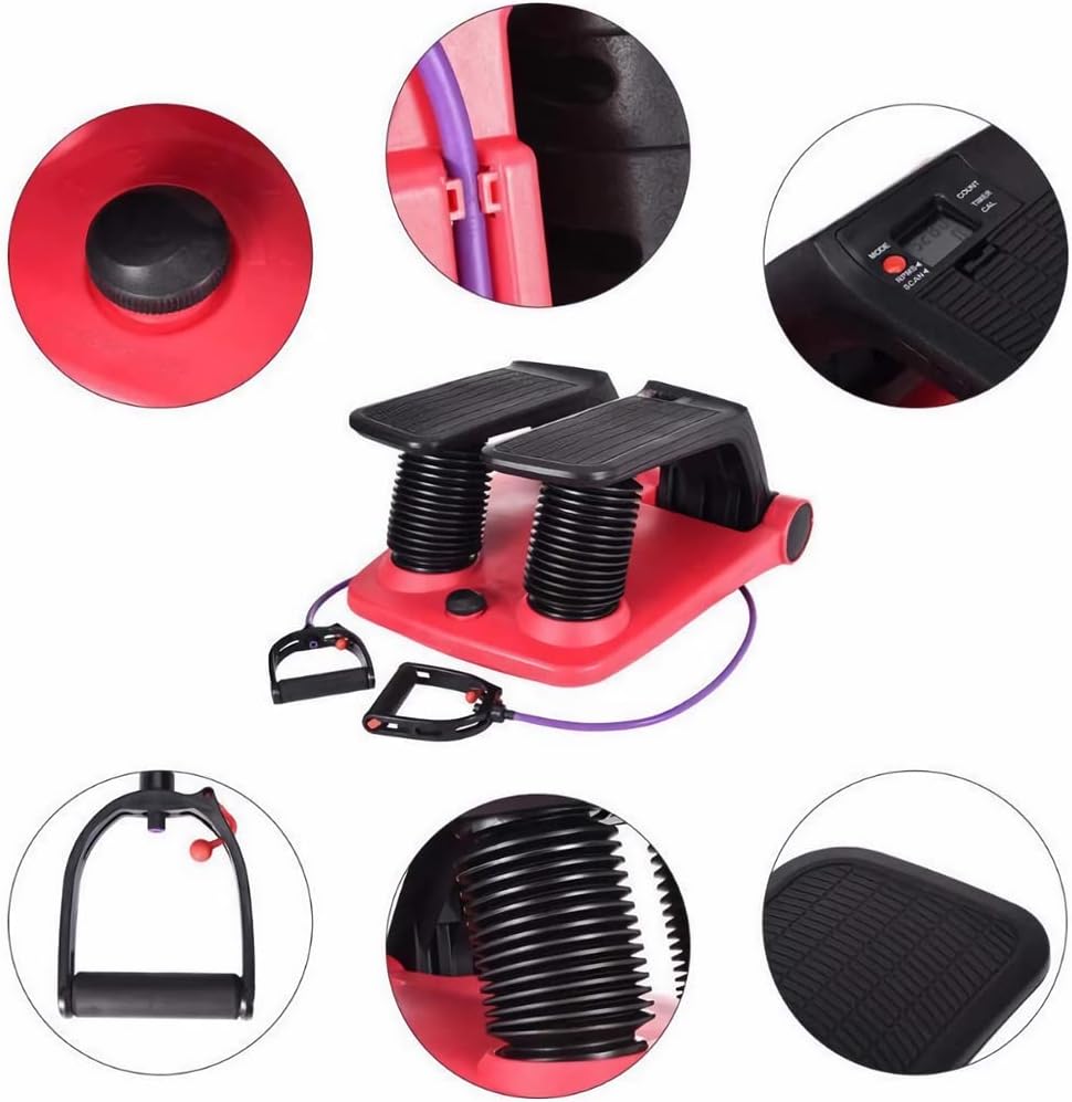 Stepper Climber Fitness Machine, Air Stair Climber Stepper Machine, Cardio Training Step Climber Machine Adjustable Fitness Exercise Machine Resistance Bands, Comfortable Foot Pedals - Image 7