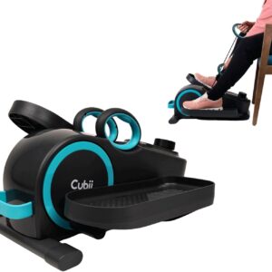 Cubii Total Body – Under Desk Seated Elliptical Pedal Exerciser with Built in Upper Body Resistance Bands, 12 Levels of Resistance, LCD Display, Whisper Quiet with Bluetooth – Adult to Seniors