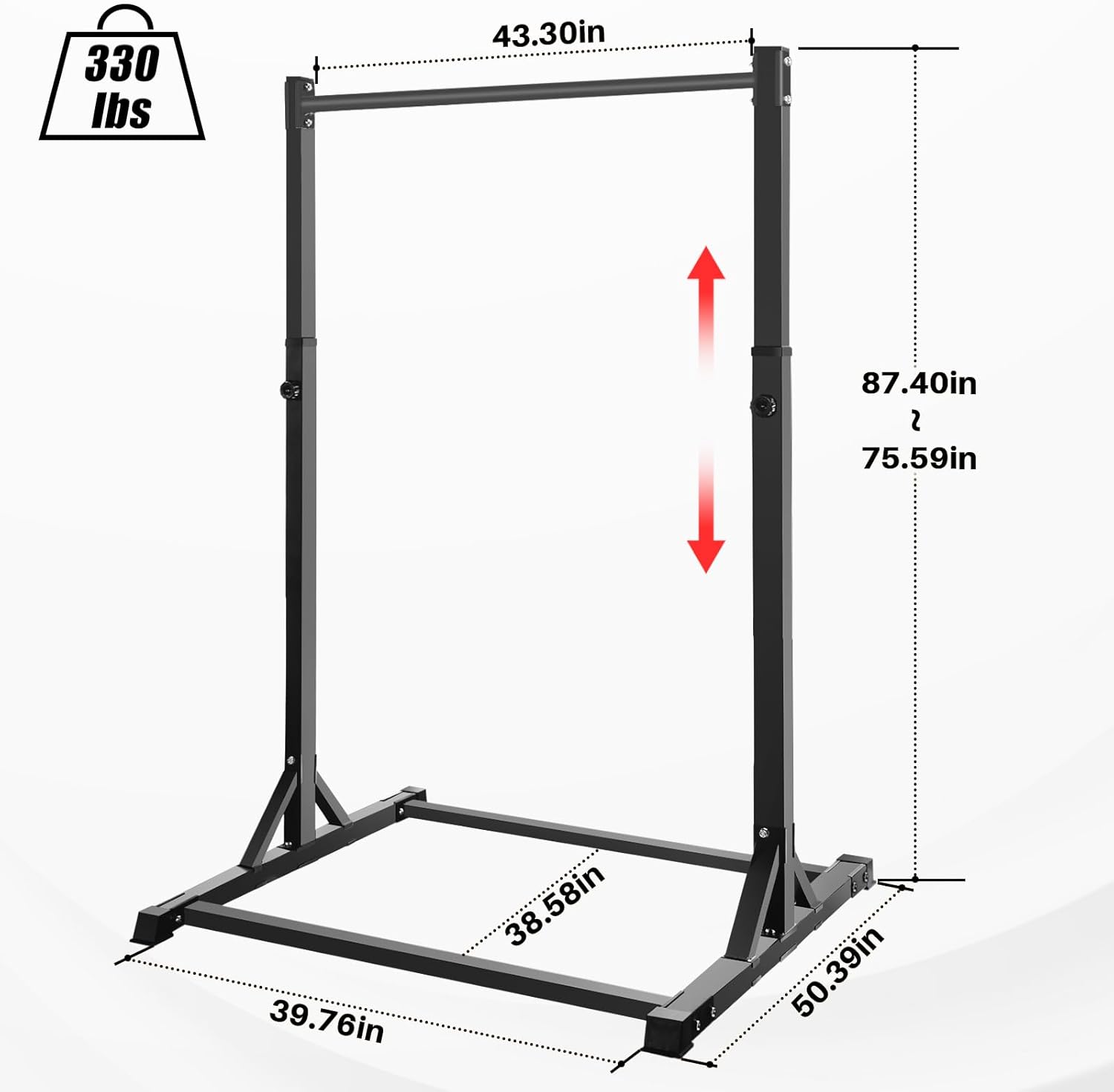 Pull Up Station, Bongkim Power Tower Portable Pullup Bar Station, Pull Up Bar for Home Gym, Pull Up Tower Station 330LBS - Image 2