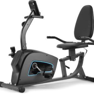 Exercise Bike Recumbent Exercise Bike for Home Stationary Bike Sturdy Quiet 8 Levels Large Comfortable Seat Heart Rate Handle & Device Holder 300 LB Weight Capacity