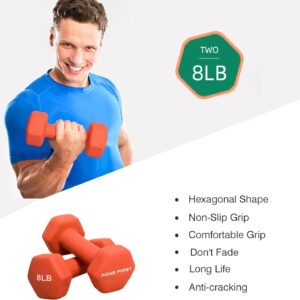 Dumbbell Hand Weight Pairs – Neoprene Dumbbell Exercise & Fitness For Home Gym Equipment and Adjustable Dumbbell Sets–Non-Slip, Color Coded Hex Shaped Free Weights For Women,Men 2LB 3LB 5LB 8LB 10LB Pounds