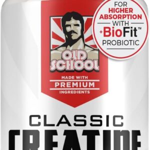 Old School Labs 5000mg Creatine Monohydrate Capsules With BioFit™ (Max Strength) Supports Muscle Growth & Recovery, Performance, Cognitive Health – Creatine Pills for Men & Women, Made in USA 180 Caps