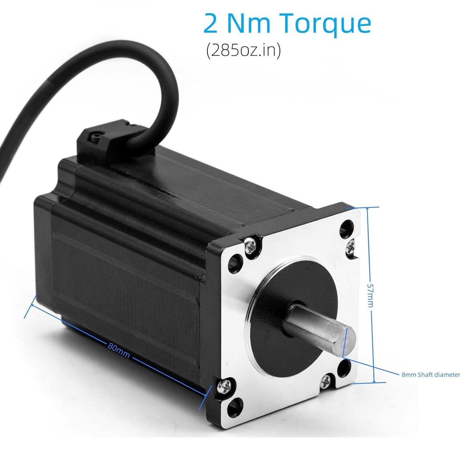 Nema23 57mm Stepper Motor 2Nm/285oz.in 3A 8mm Shaft 2-Phase 4-Lead Wire Nema 23 Step Motors 1.8 Stepper Angle Stepping Motor for CNC 3D Printer Lathe Milling Machine Robotics - Image 6
