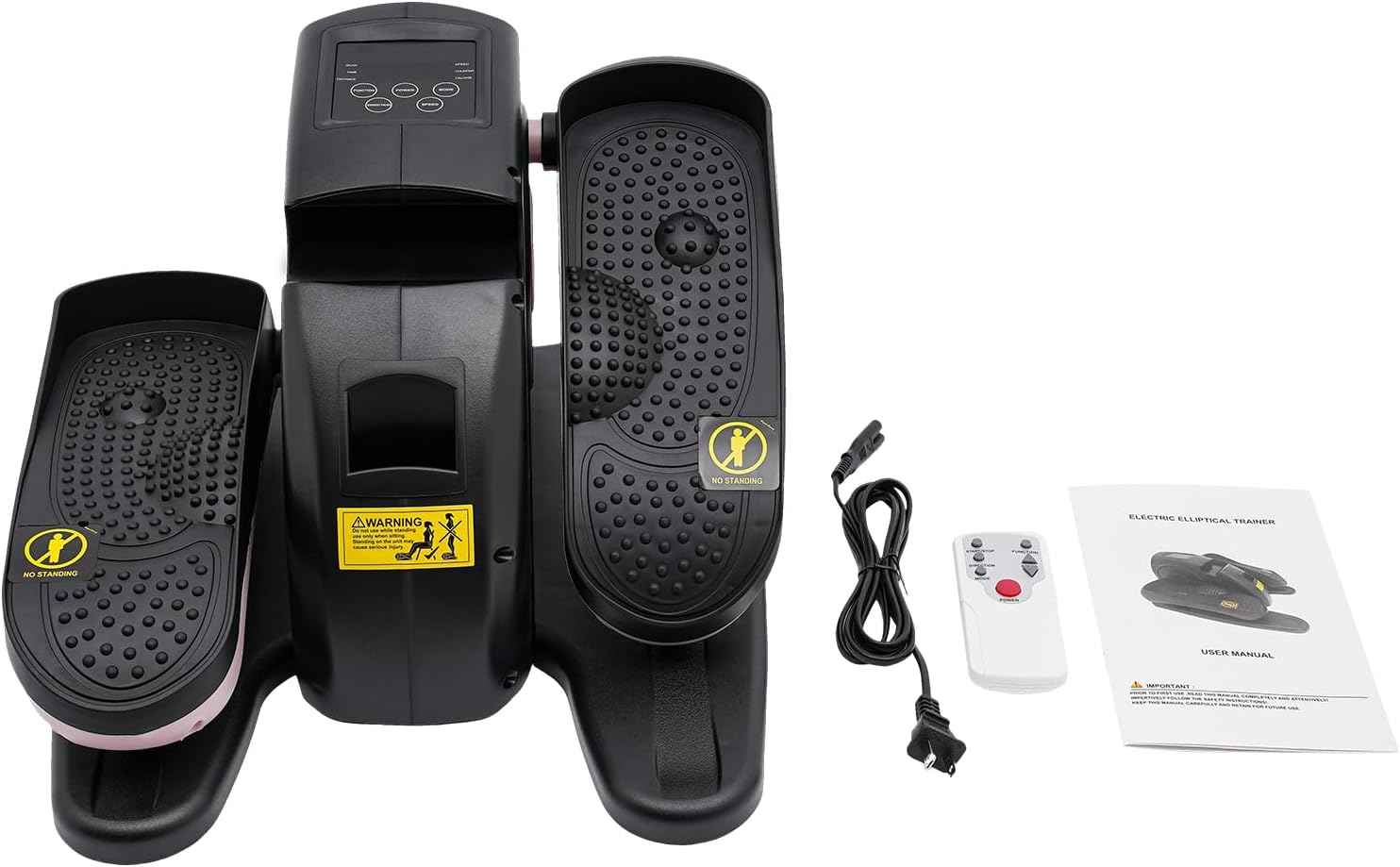 Under Desk Elliptical Machine, 110V Electric Elliptical Trainer Electric Seated Pedal Exerciser with Remote Control & Display Monitor 5 Gears Speeds Adjustable for Home Office - Image 6
