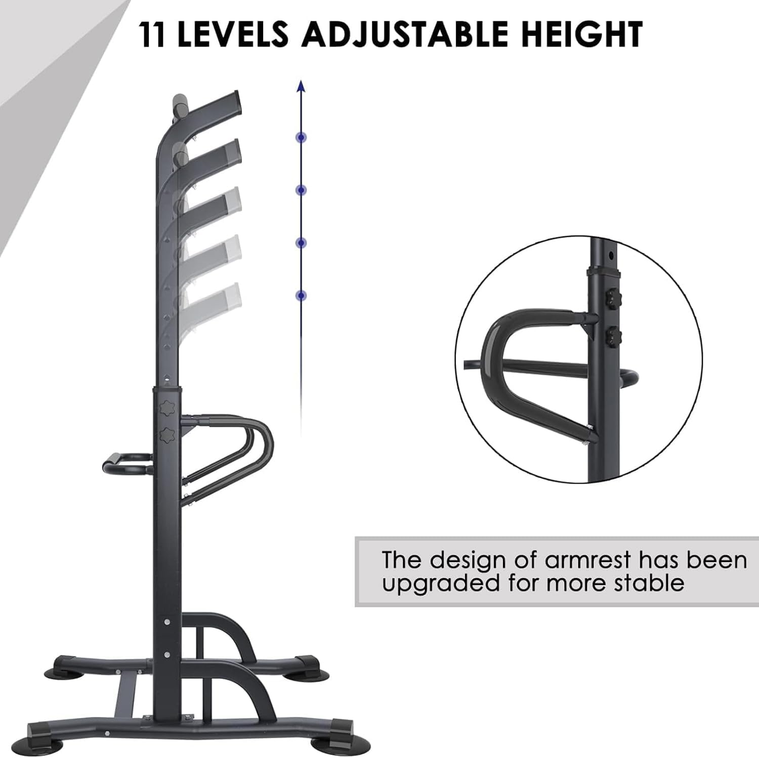 soges Power Tower Adjustable Height Pull Up & Dip Station Multi-Function Home Strength Training Fitness Workout Station - Image 5