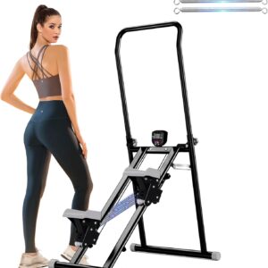 Stair Stepper with Adjustable Resistance,Upgraded Vertical Climber Machine for Home Cardio Workout,Compact Folding Stair Climber with Adjustable Handlebar & Pedals for Full Body Fitness