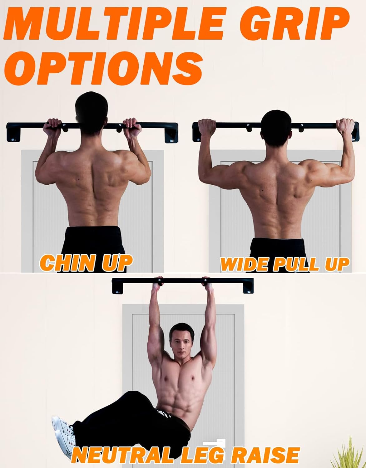 Fitarc Heavy Duty Wall Mount Pull Up Bar, Joist Mount Chin Up Bar for Doorway, Steel Construction, Home Gym Equipment, Fits 32”-36” Wall Studs - Image 2