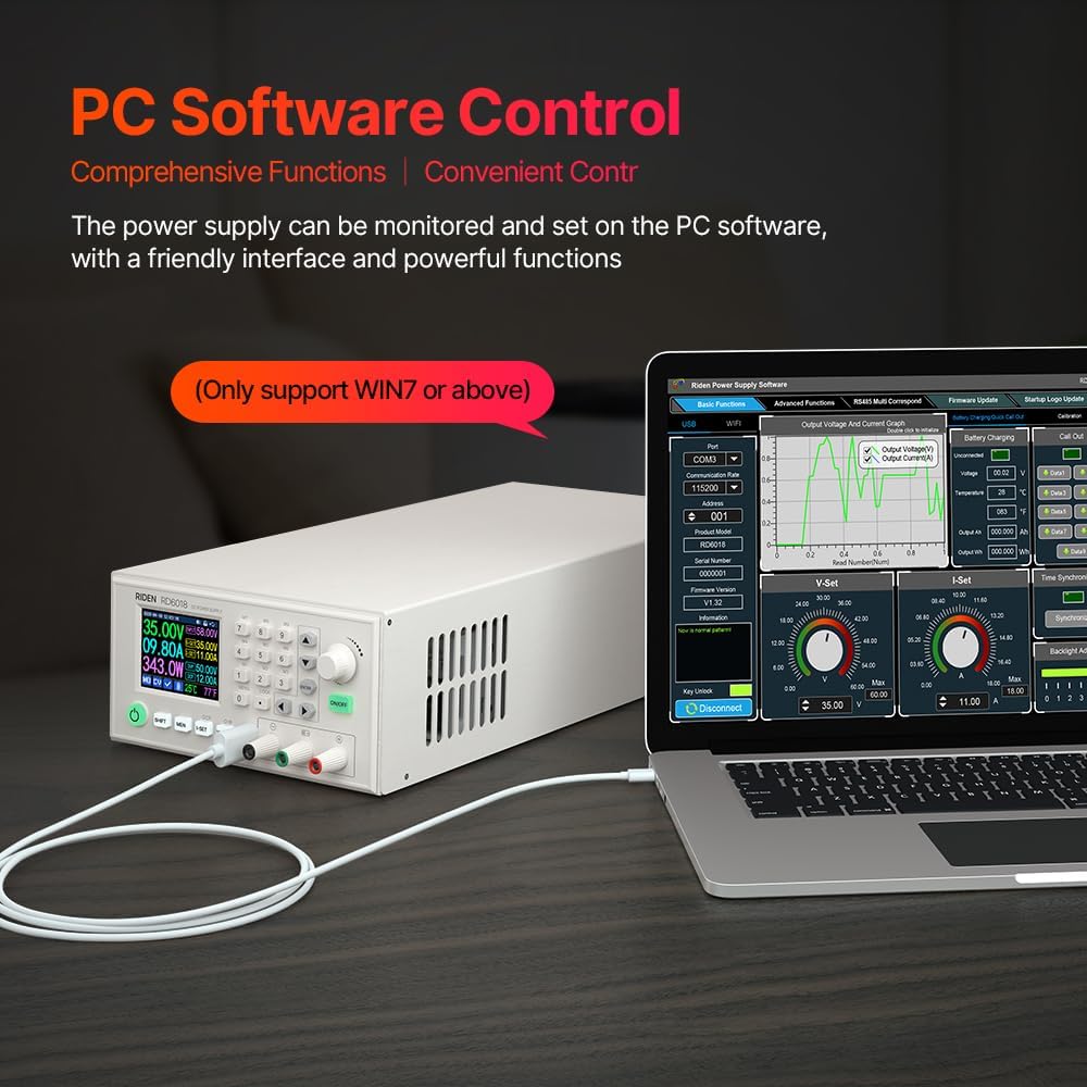 RD RD6018 DC Power Supply Variable Adjustable Lab Bench Power Supply Buck Converter Step Down Switching Regulated 4-Digital LCD Display 60V 18A 1080W - Image 5