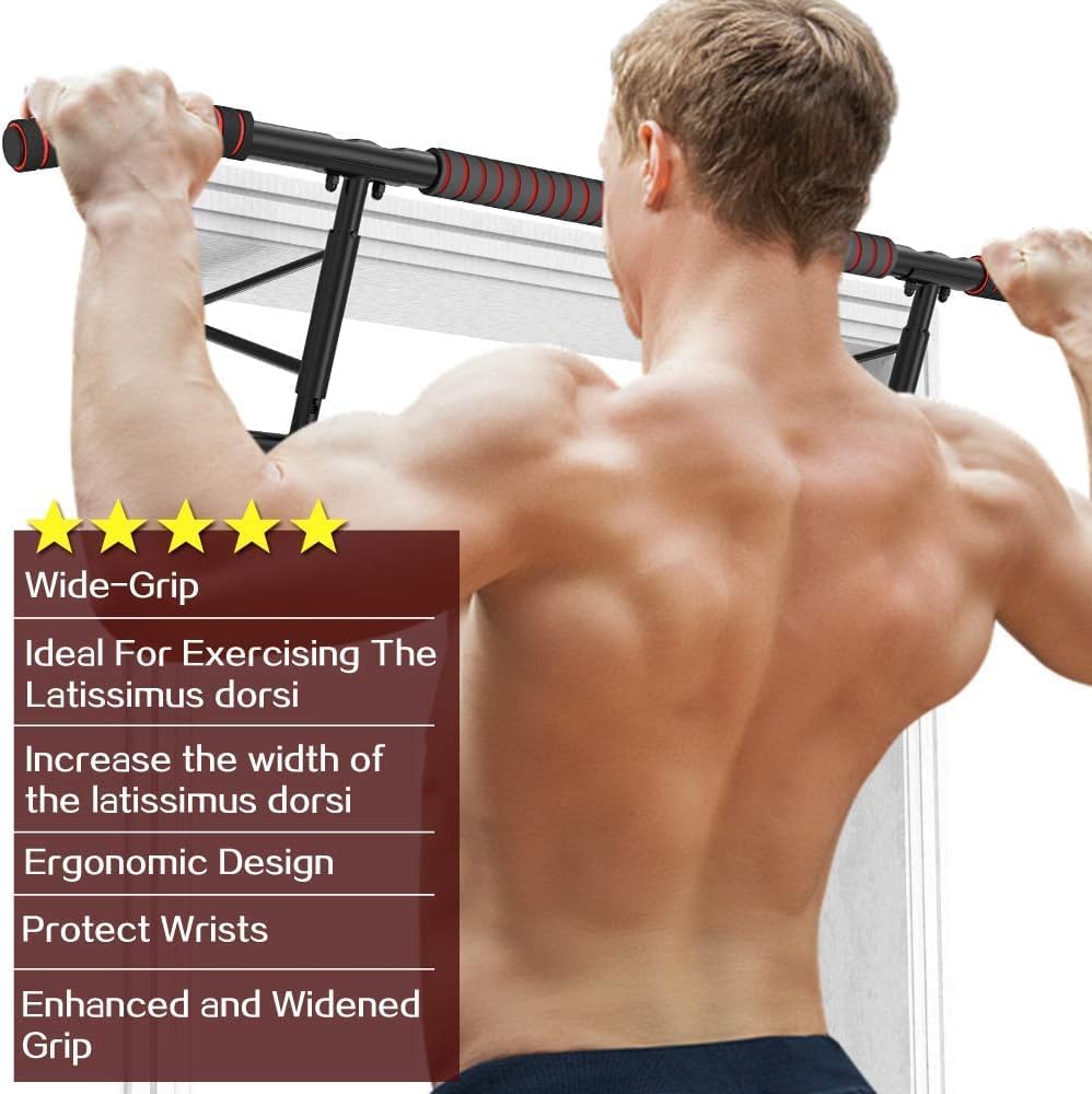 AmazeFan Pull Up Bar Doorway with Ergonomic Grip - Fitness Chin-Up Frame for Home Gym Exercise - Multi-Angle Grip - 2024 Upgrade Smart Hook (Fits Almost All Doors) - Image 3