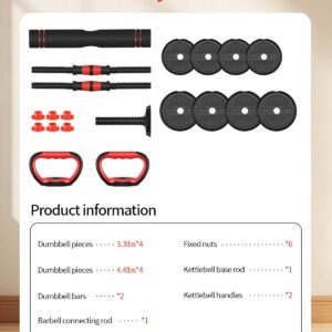 Adjustable Dumbbells,20/30/40/60/80lbs Free Weight Set with Connector, 4 in1 Dumbbells Set Used as Barbell/Kettlebells/Push up Stand, Fitness Workout Equipment for Home Gym for Youth,Women/Men