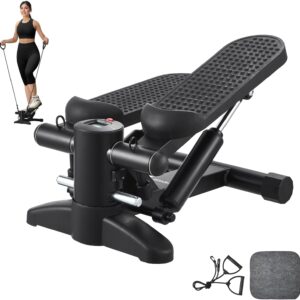 VEVOR Stair Stepper, Mini Stepper for Exercise at Home, Hydraulic Fitness Stepper with Resistance Bands, Full Body Workout Cardio Equipment, Stair Climber with LCD Monitor, 330LBS Load Capacity