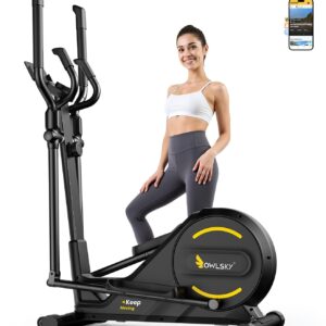 OWLSKY Elliptical Exercise Machine, Elliptical Machine for Home with Hyper-Quiet Magnetic Driving System, 16 Resistance Levels,400LBS