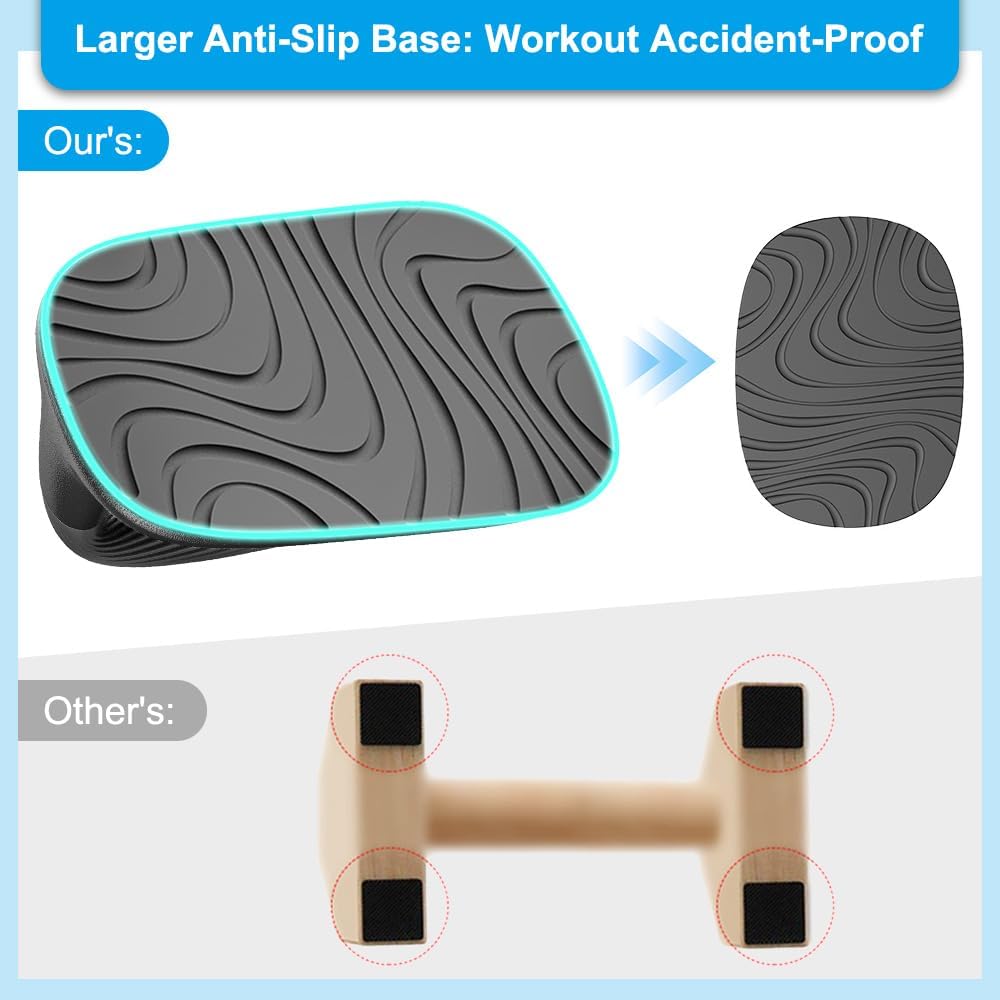 BeneLabel Push Up Bars Black Pushup Handles with Bottom Anti-Slip Pad Push Up Handles for Floor Soft Plastic Strength Training Pushup Stands with Comfortable Grip - Image 4