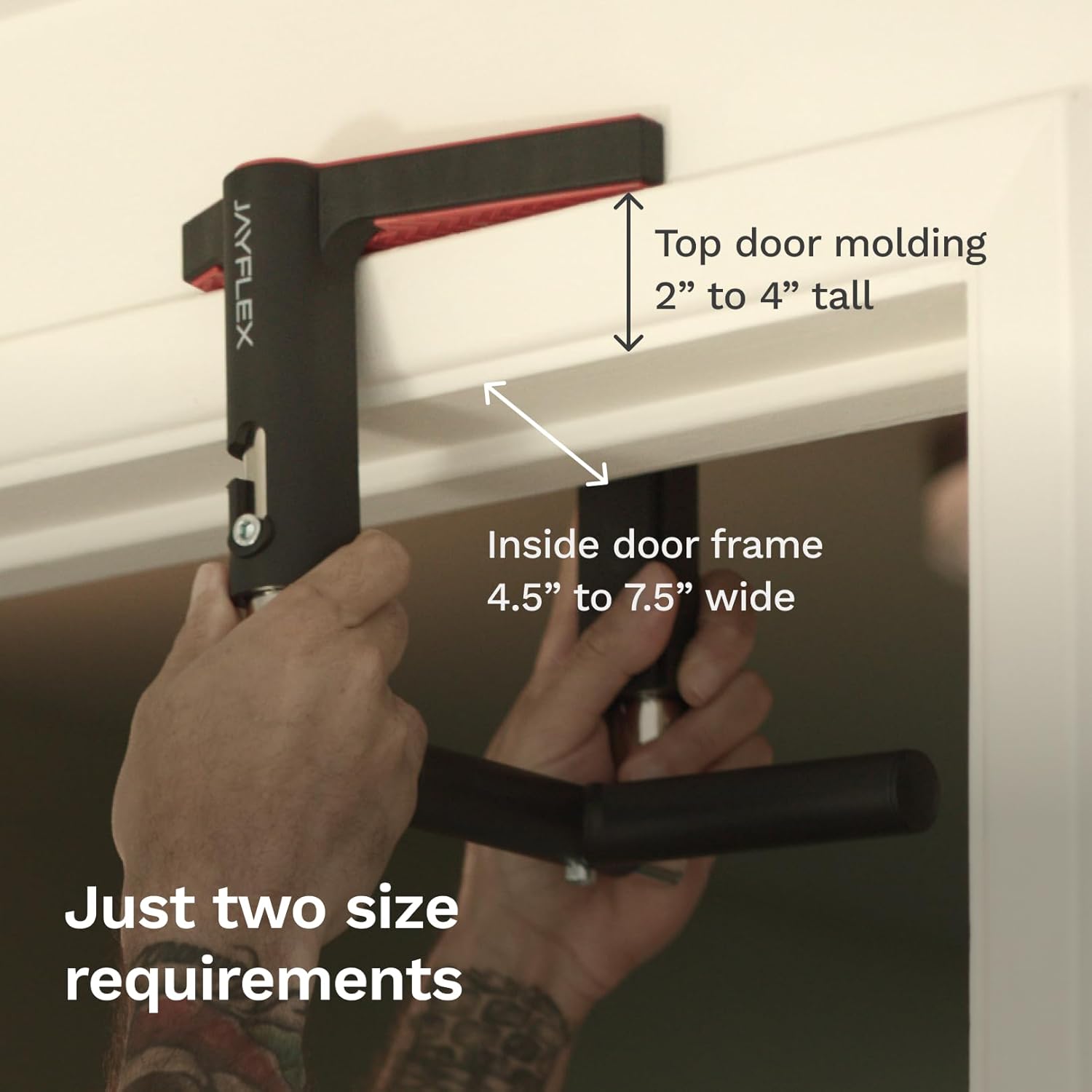 Jayflex CrossGrips Compact Pull Up Bar - Pull Up Bar Door Frame for Work from Home Fitness - Adjustable Door Frame Pullup Bar Handles - 250 lbs Capacity - Image 5