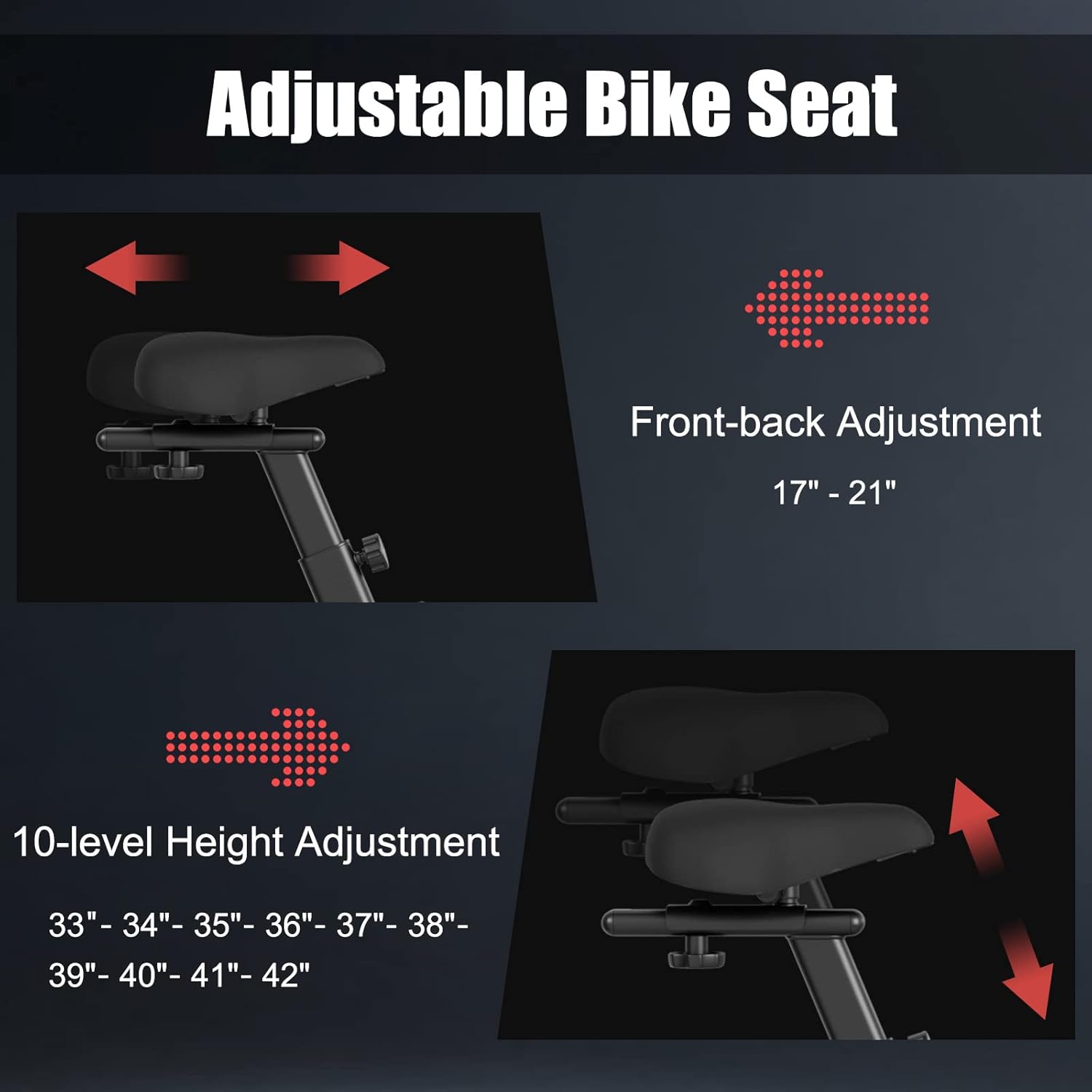 Goplus Air Bike, Fan Exercise Bike with Unlimited Resistance, Clear LCD Display, Tablet Holder, Adjustable Seat and Built-in Wheels, Fan Cycling Bike for Home Cardio Training - Image 5