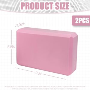 2 Pcs Yoga Blocks, 9″x6″x3″ Foam Blocks Yoga Props for Pilates Stretching and Meditation Exercise Blocks Lightweight Yoga Essentials
