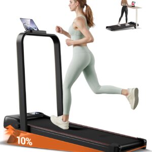4-in-1 Walking Pad with 10% Incline, Portable Under Desk Treadmill, Foldable Treadmills for Home and Office, 2.5 HP Quiet Walking Pad Treadmill with 300 LBS Capacity