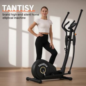Elliptical Machine,Exercise for Home with 8-Level Resistance&Hyper-Quiet Magnetic Driving System & Pulse Rate Grips & APP Link,Easy and Movement &15.5IN Stride,400LBS Weight Capacity