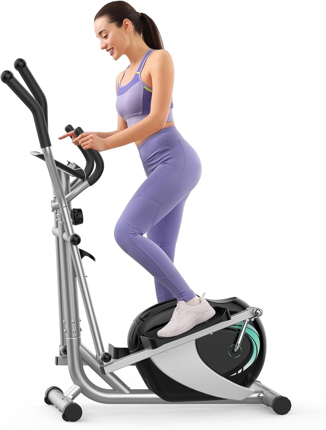 Elliptical Exercise Machine, Dripex Magnetic Elliptical Machine for Home, Hyper-Quiet Elliptical Training Machines w/ 6KG Flywheel, 8 Resistance Levels, Pulse Monitor, LCD Monitor, Device Holder - Image 9