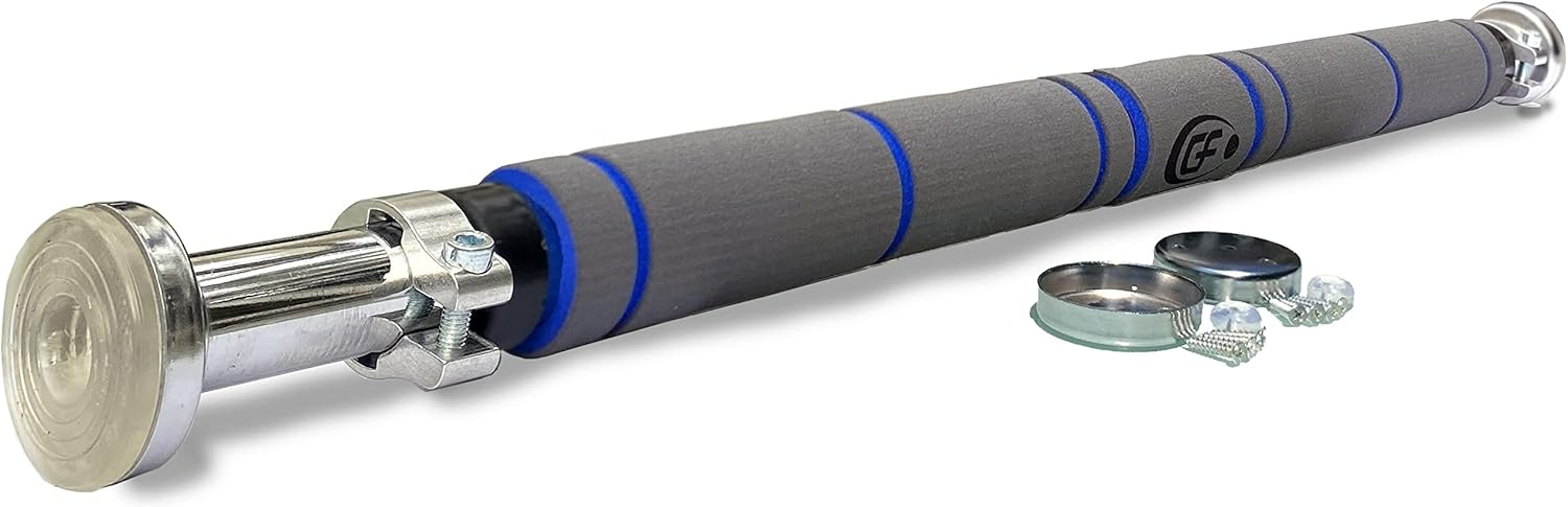 Garren Fitness Maximiza Pull Up Bar for Doorway - 27 to 39 Inches Adjustable Width Pullup Bar/Chin up Bar with 3 Sets of Screw-in Heavy-Duty Door-Mounts