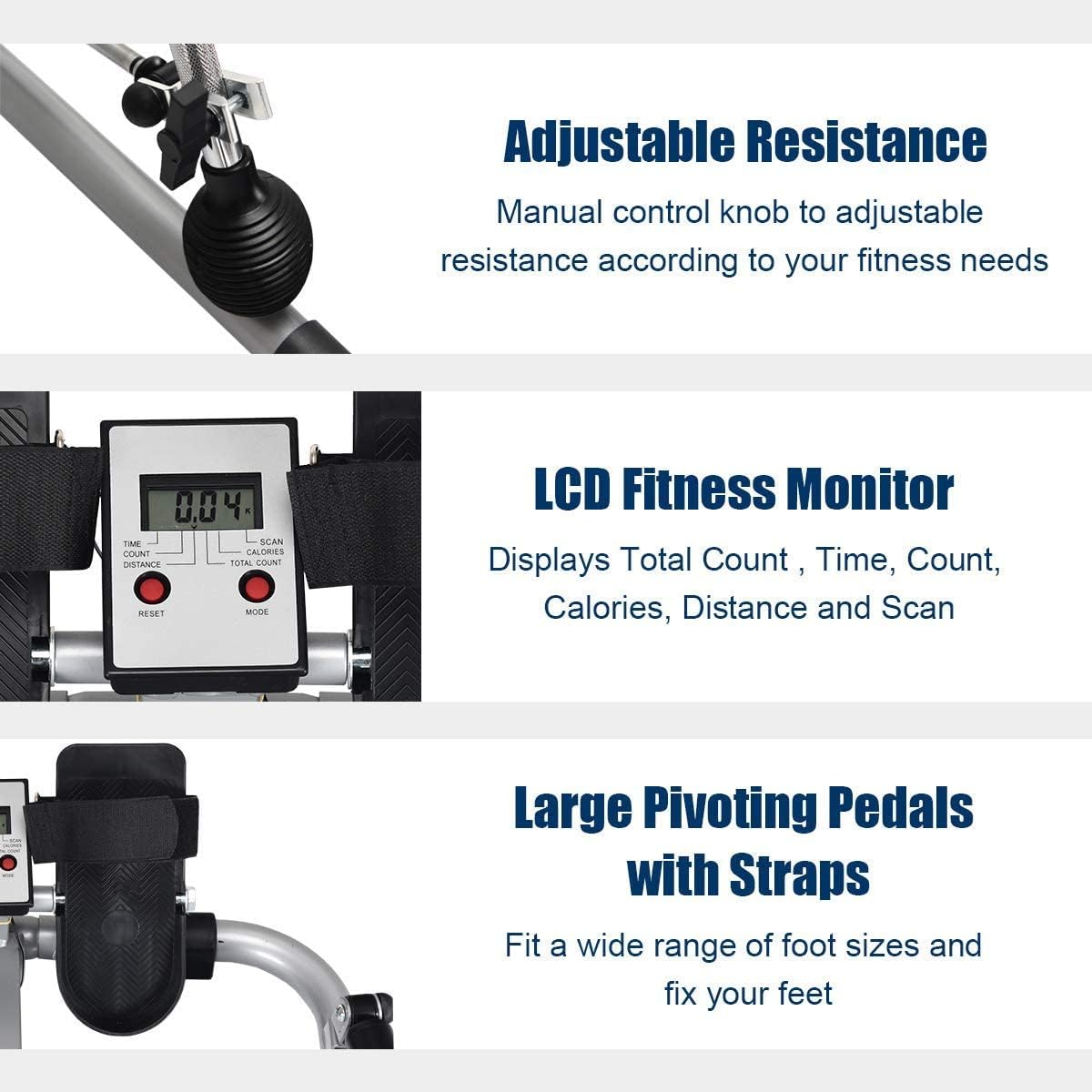 Goplus Hydraulic Rowing Machine, Full Motion Folding Rower with LCD Monitor, Adjustable Resistance and Full Arm Extensions for Home Use - Image 3