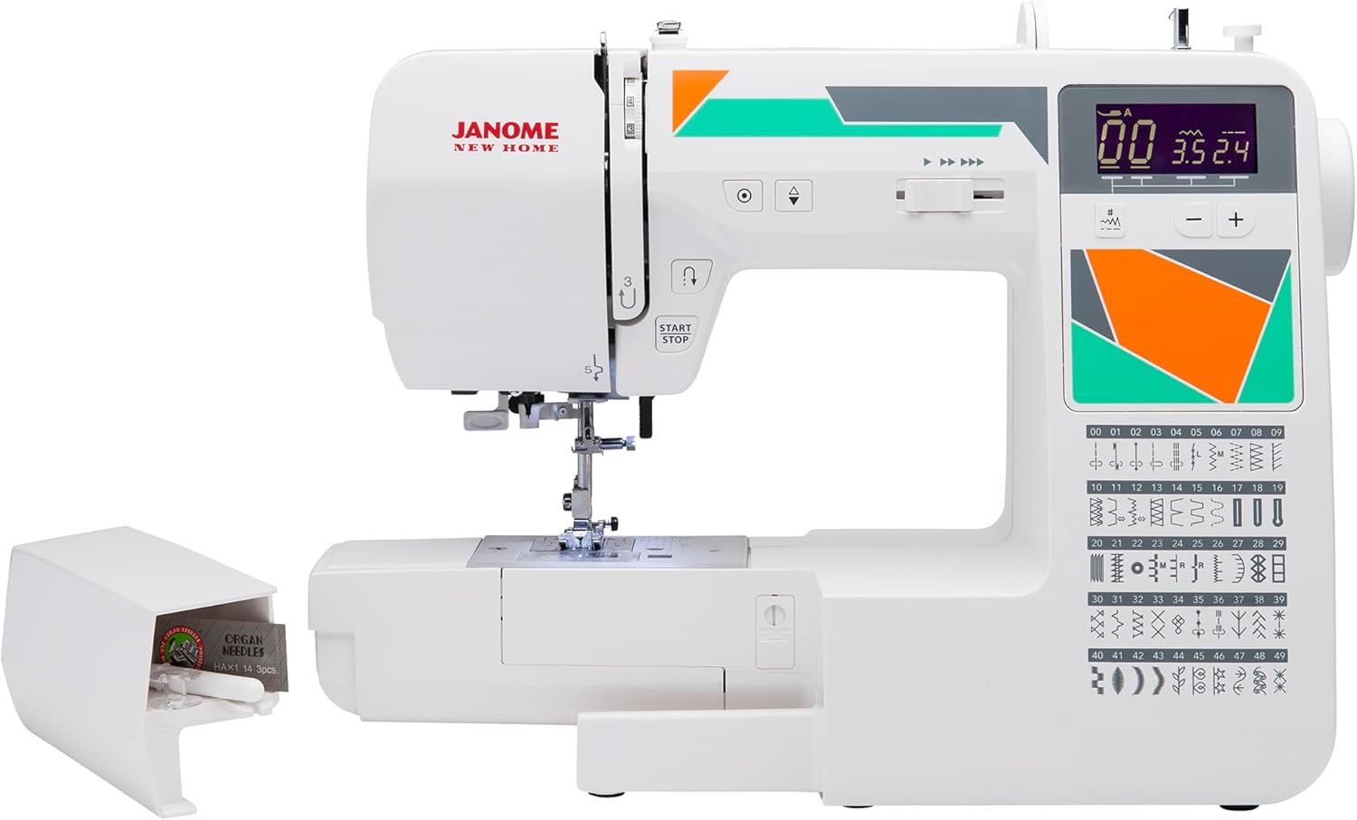Janome MOD-50 Computerized Sewing Machine with 50 Built-In Stitches, 3 One-Step Buttonholes, Drop Feed and Accessories Red - Image 10