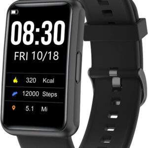 Fitness Tracker No Bluetooth No APP/Phone Required, Fitness Watch for Men Women Parents Pedometer Watch with Sleep Tracker Steps Counter Alarm Clocks IP68 Waterproof (Black)