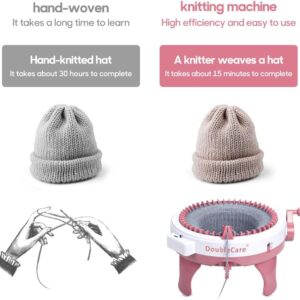 Knitting Machine 48 Needles,Smart Loom Knitting Machine with Row Counter,Knitting Board Rotating Double Knit Loom Machine for Adults/Kids Gift,DIY Knit Scarf Hat Sock(with Wool)