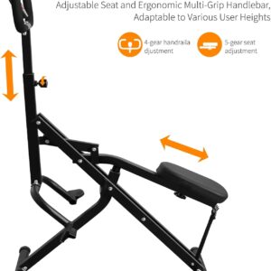 Squat Machine, Deep Squat Machine for Women, Foldable 2-in-1 Squat Rowing Machine for Home – Glute, Abs and Leg Trainer with LCD Monitor- Low Impact Home Gym for Women & Seniors
