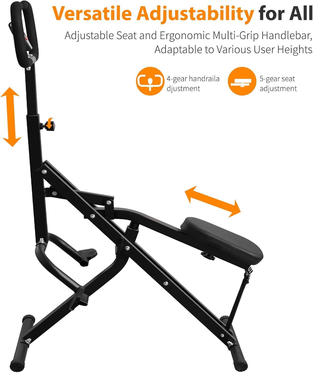 Squat Machine, Deep Squat Machine for Women, Foldable 2-in-1 Squat Rowing Machine for Home - Glute, Abs and Leg Trainer with LCD Monitor- Low Impact Home Gym for Women & Seniors - Image 2